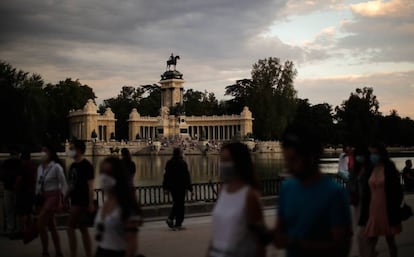 El parque del Retiro de Madrid el 25 de mayo.
