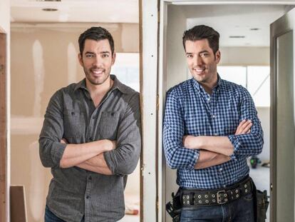 Drew e Jonathan Scott, quando crianças. Seus pais não sabiam que teriam gêmeos