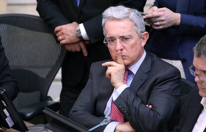 &Aacute;lvaro Uribe, en el Senado. 