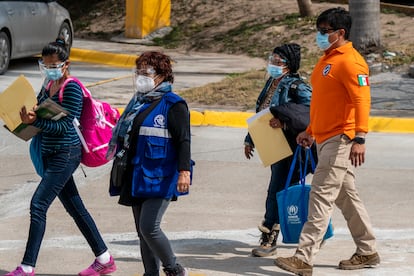 Migrantes del protocolo protección a migrantes en matamoros