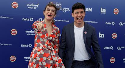 Amaia y Alfred en la alfombra roja de Eurovisión, en Lisboa.