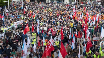 Manifestación de hoy en Burela para reivindicar un futuro para la comarca.