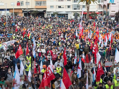 Manifestación de hoy en Burela para reivindicar un futuro para la comarca.