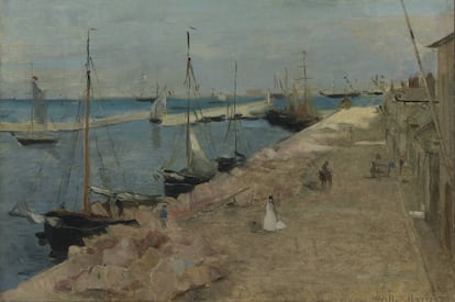 ‘El puerto de Cherburgo’ (1871), de Berthe_Morisot.