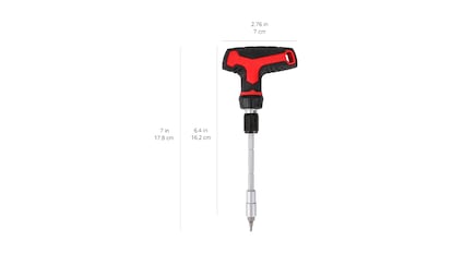 Screwdriver with carraca on white background.