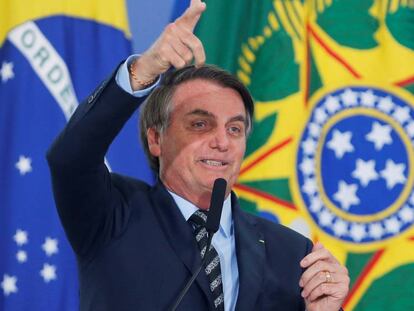El presidente de Brasil, Jair Bolsonaro, durante un acto en Brasilia.