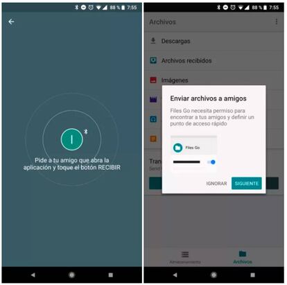 Con Files Go de Google podemos enviar archivos a otro móvil sin conexión a Internet