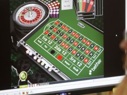 An online user ponders the roulette game offered by Betfair online.