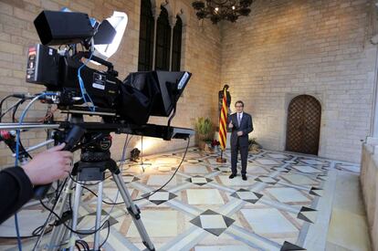 El president de la Generalitat, Artur Mas, fent el discurs de Sant Jordi.