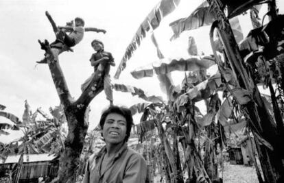 Jorge, débil visual, en el campamento de refugiados guatemaltecos en Chiapas, en 1993.