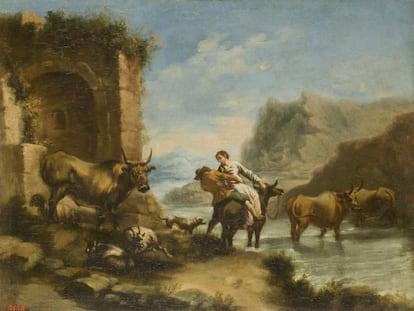 'Crossing at the Ford', c 1665,Ignacio Iriarte (1621–1670).