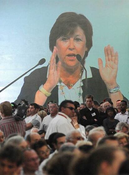 Martine Aubry, durante el discurso que clausuró el encuentro.