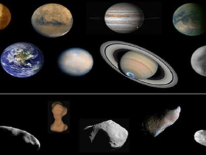 Los cuerpos celestes redondos (planetas, lunas y planetas enanos) muestran procesos distintos de los irregulares, abajo.