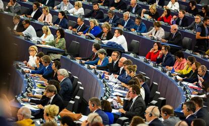 Eurodiputados en la sede del Parlamento Europeo en Estrasburgo, esta semana. 