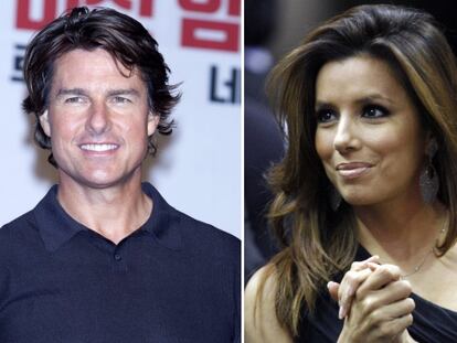 Los actores Tom Cruise y Eva Longoria.