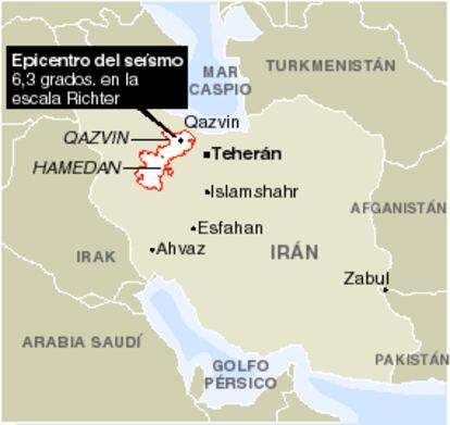 Localización del lugar del terremoto.