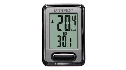 Este modelo de cuentakilómetros para usar en cualquier modelo de bicileta pesa menos de 30 gramos.