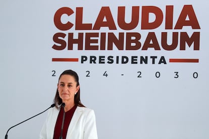 Claudia Sheinbaum ofrece una rueda de prensa este lunes en Ciudad de México.
