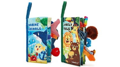 Interactive books for babies 1 year old: they have 20 different textures along with three-dimensional animal tails.