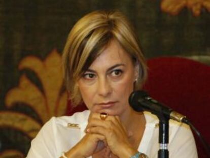 La alcaldesa de Alicante, Sonia Castedo, durante el pleno.