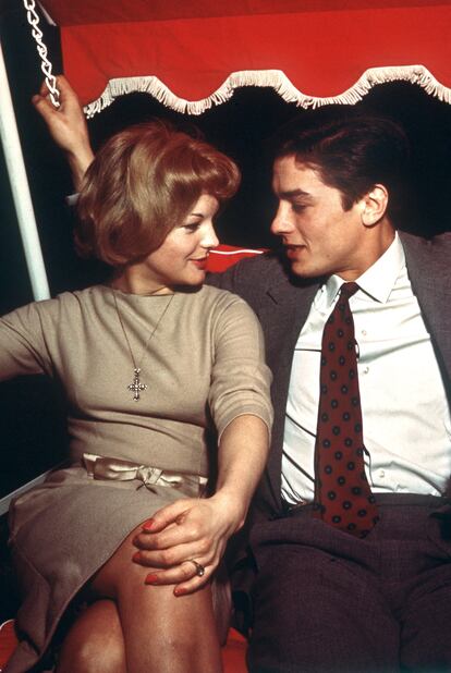 La pareja de actores Romy Schneider y Alain Delon.