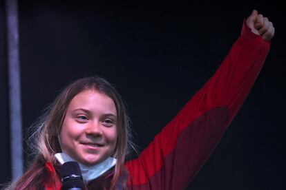 Greta Thunberg en Glasgow, donde se celebra la cumbre del clima.