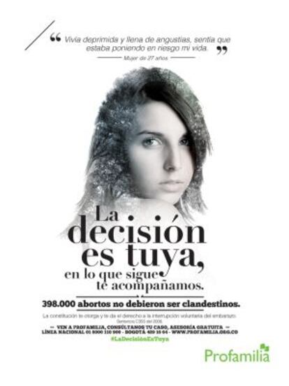 Afiche de la campaña 'La Decisión es tuya' que ha desatado polémica.