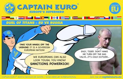 Viñeta del Capitán Euro con Vladímir Putin.