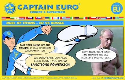 Viñeta del Capitán Euro con Vladímir Putin.