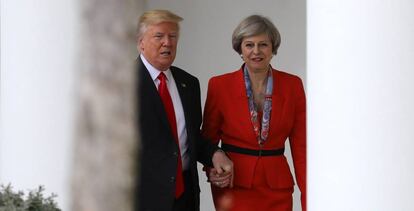 La primera ministra de Gran Bretaña, Theresa May, y el presidente de EE UU, Donald Trump.