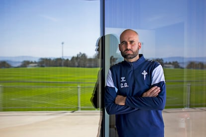 Claudio Giráldez, el entrenador del Celta, el jueves de la semana pasada en la Cidade Deportiva Afouteza, en Mos.