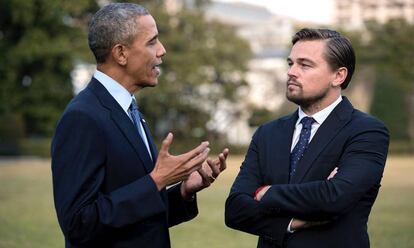 Barack Obama y Leonardo DiCaprio.