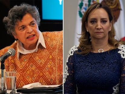 Las senadoras priistas Beatriz Paredes y Claudia Ruiz Massieu