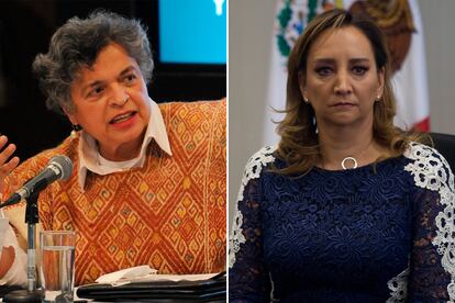 Las senadoras priistas Beatriz Paredes y Claudia Ruiz Massieu