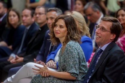 La presidenta de la Comunidad de Madrid, Isabel Díaz Ayuso, y el alcalde de Madrid, José Luis Martínez-Almeida, el pasado 15 de agosto, en Madrid.