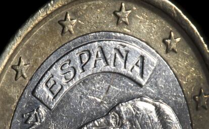 Una moneda de euro.-