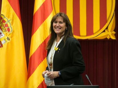 Laura Borràs, presidenta del Parlament, en la sesión constitutiva de la XIII legislatura.