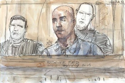 Imagen de Redoine Faïd durante un juicio el pasado febrero en París.