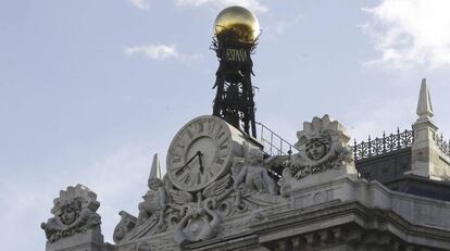 Fachada de la sede del Banco de Espa&ntilde;a, en la Plaza de Cibeles en Madrid. 