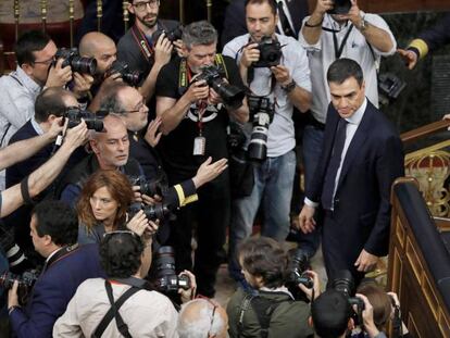 Pedro Sánchez, en el Congreso, en el pasado viernes.