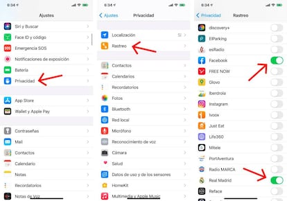 Desactiva el rastreo de las 'apps' en tu iPhone.