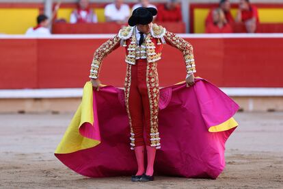 Roca Rey, en la Feria de San Fermín, el pasado 10 de julio.