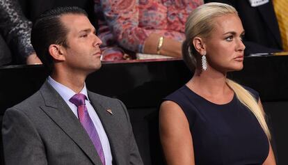 Donald Trump Jr. y su esposa Vanessa Trump en Ohio en julio de 2016.