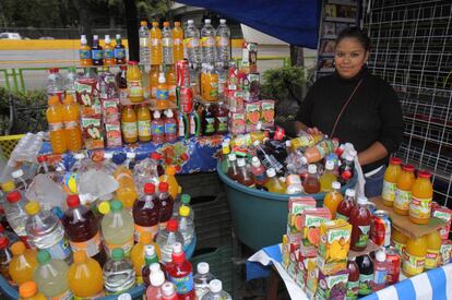 Una vendedora de refrescos en Ciudad de México.