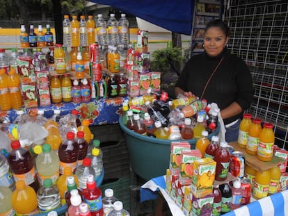 Una vendedora de refrescos en Ciudad de México.