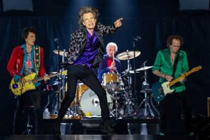 Ronnie Woods, Mick Jagger, Charlie Watts y Keith Richards, durante un concierto en Houston, Texas, el 27 de julio de 2019.