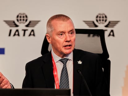 Willie Walsh, en la asamblea anual de IATA, en Estambul.