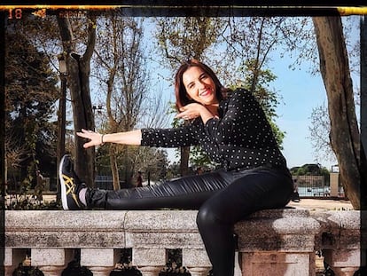 La actriz y presentadora Llum Barrera, en el Retiro.