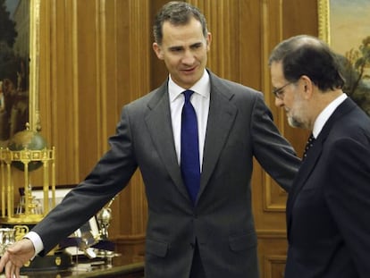 El Rey recibía a Mariano Rajoy en el palacio de la Zarzuela, el 22 de enero de 2016.