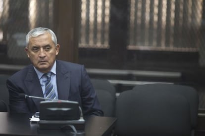 Otto Pérez Molina, durante a audiência desta sexta-feira.